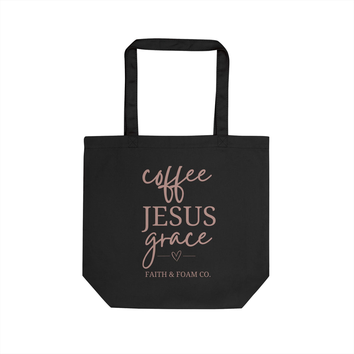 Coffee, Jesus, Grace Tote Bag — Faith & Foam Canvas Eco Tote