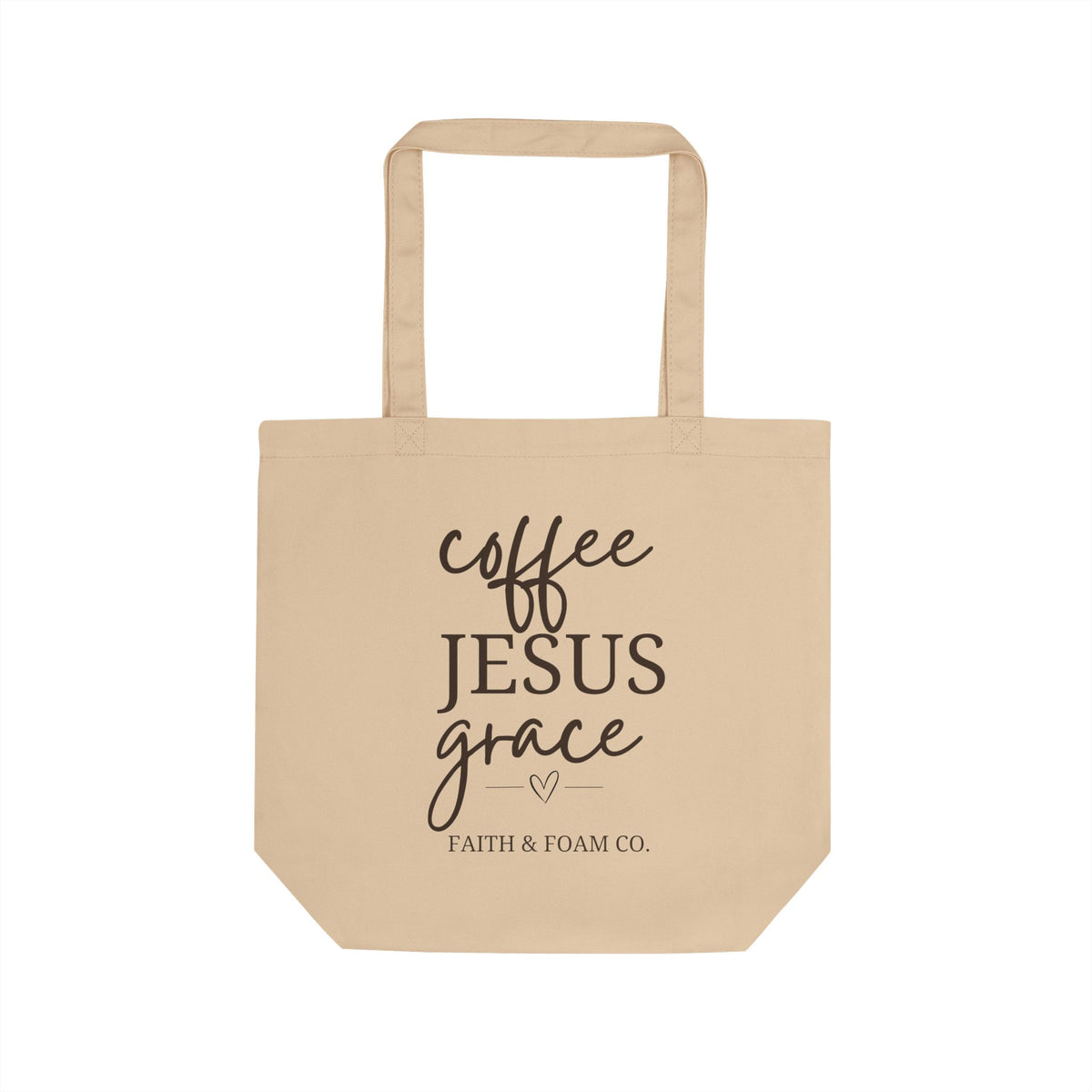 Coffee, Jesus, Grace Tote Bag — Faith & Foam Canvas Eco Tote
