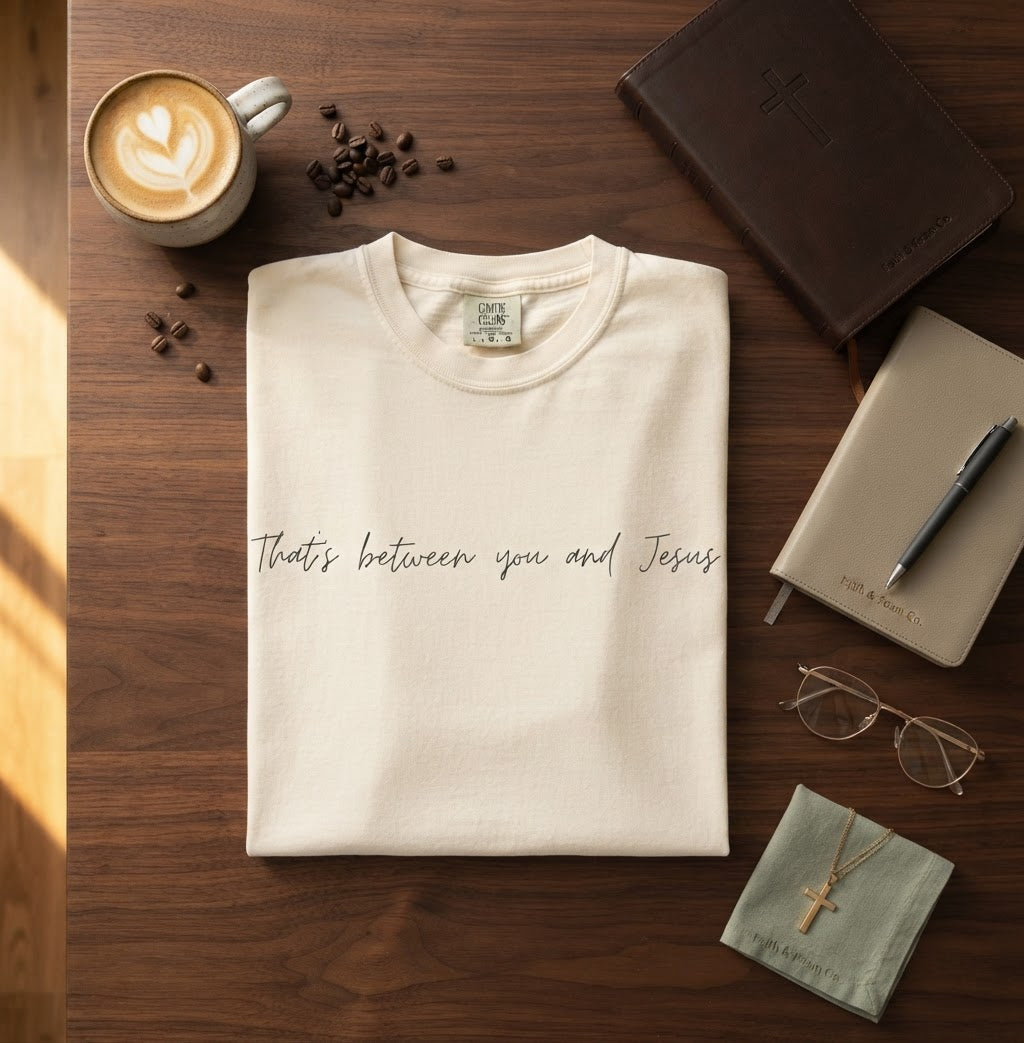 "That's Between You and Jesus" Casual Christian Tee