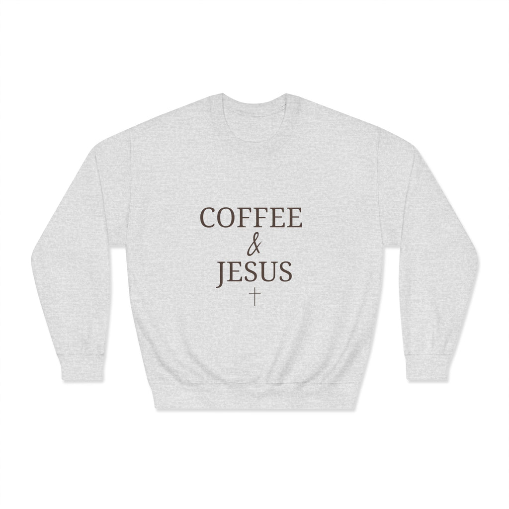 Coffee & Jesus Cozy Unisex DryBlend® Crewneck Sweatshirt