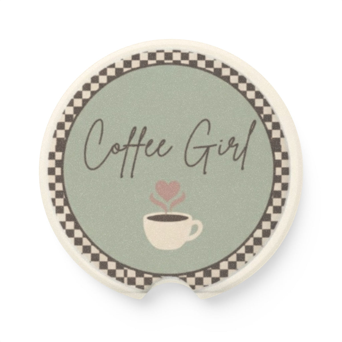 Coffee Girl Soapstone Car Coaster
