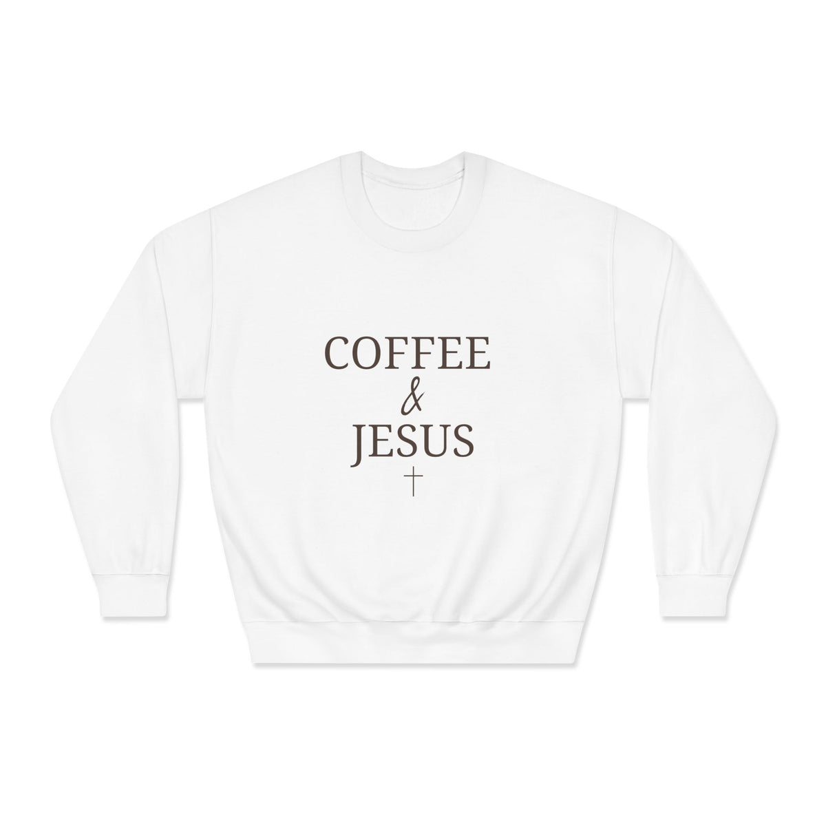 Coffee & Jesus Cozy Unisex DryBlend® Crewneck Sweatshirt
