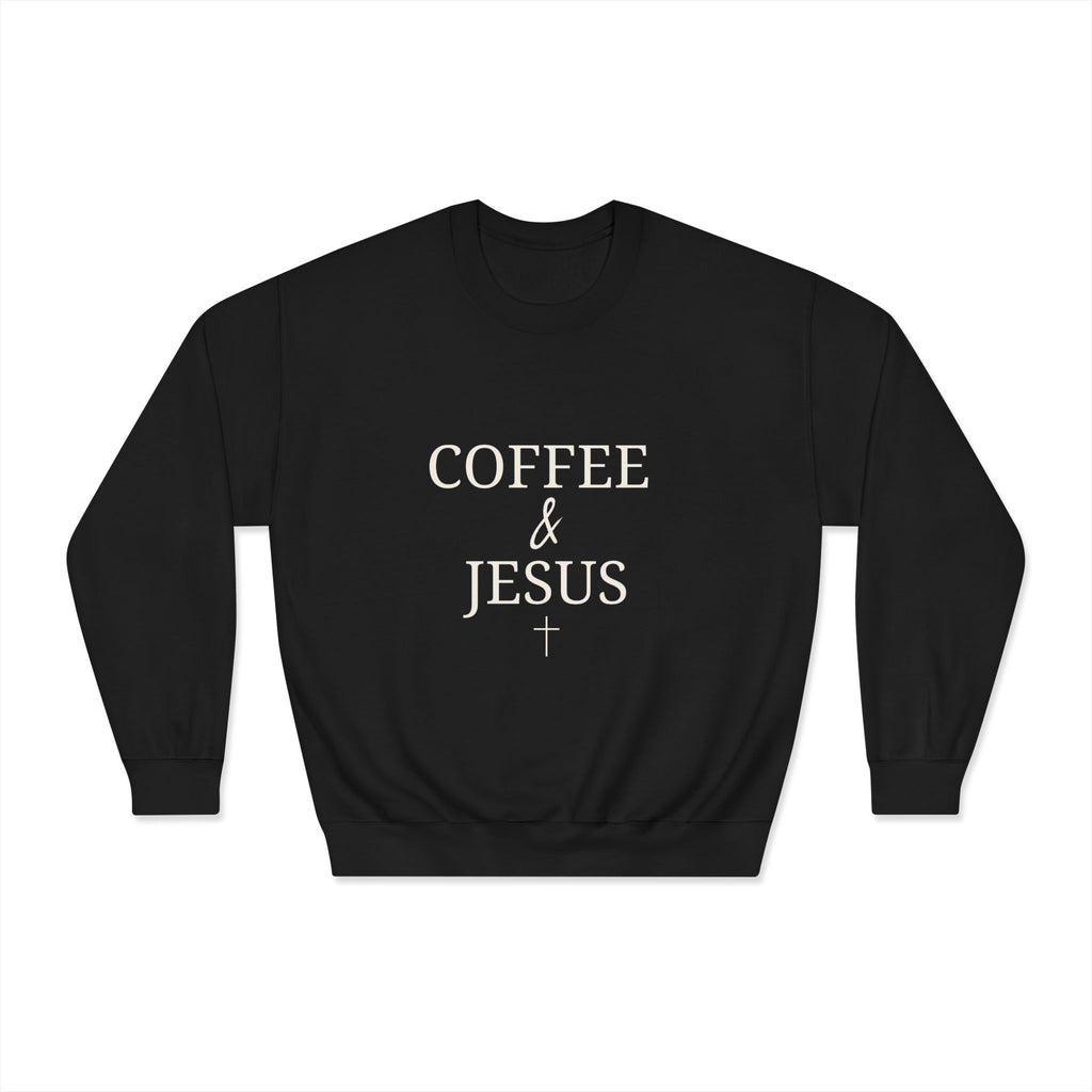 Coffee & Jesus Cozy Unisex DryBlend® Crewneck Sweatshirt