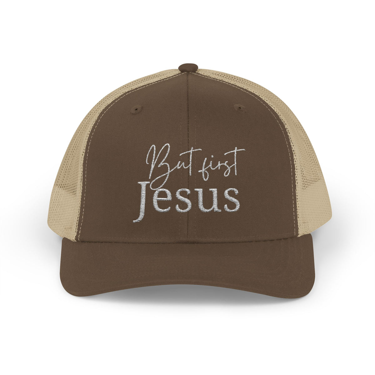 But First, Jesus Trucker Cap—Harvest Hues Collection
