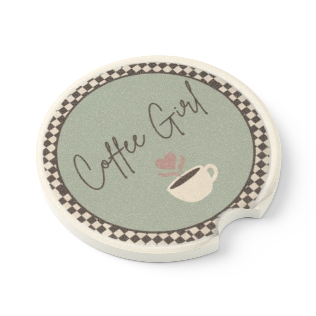 Coffee Girl Soapstone Car Coaster