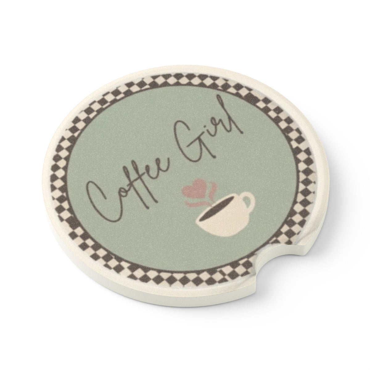 Coffee Girl Soapstone Car Coaster