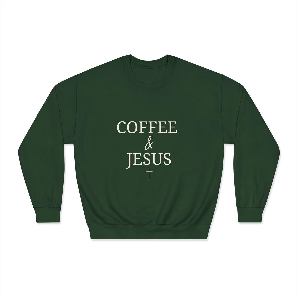 Coffee & Jesus Cozy Unisex DryBlend® Crewneck Sweatshirt