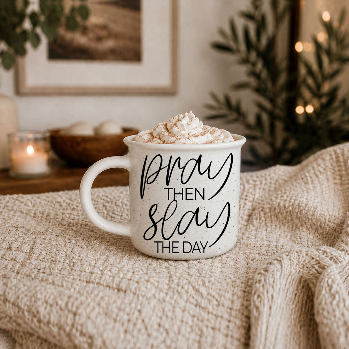 Pray Then Slay the Day Ceramic Coffee Mug—15 oz.